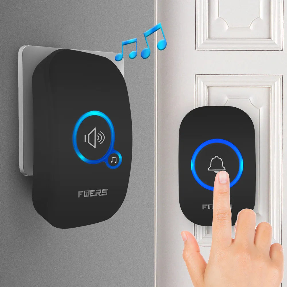 Fuers M557 Wireless Doorbell 433Mhz Home Welcome Smart Doorbell 150M Long Wireless Distance 32 Songs Home Welcome Door Chimes