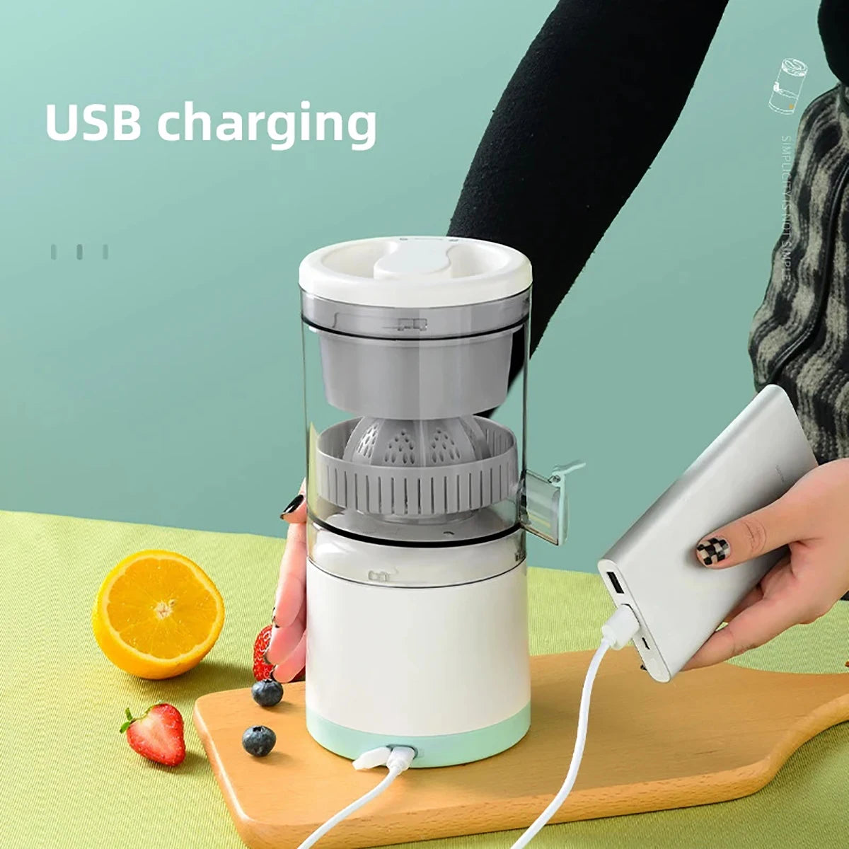 Multi-Function Portable Electric Juicer USB Rechargeable Electric Mixing Bottle Summer Ice Cream Smoothie Lemon Juice Home Use